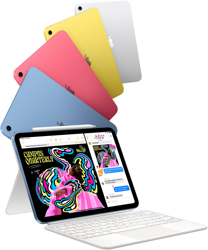 Current 11-inch iPad with A16 in four colors