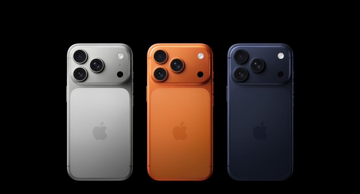 iPhone 17 Pro in Silver, Cosmic Orange and Deep Blue