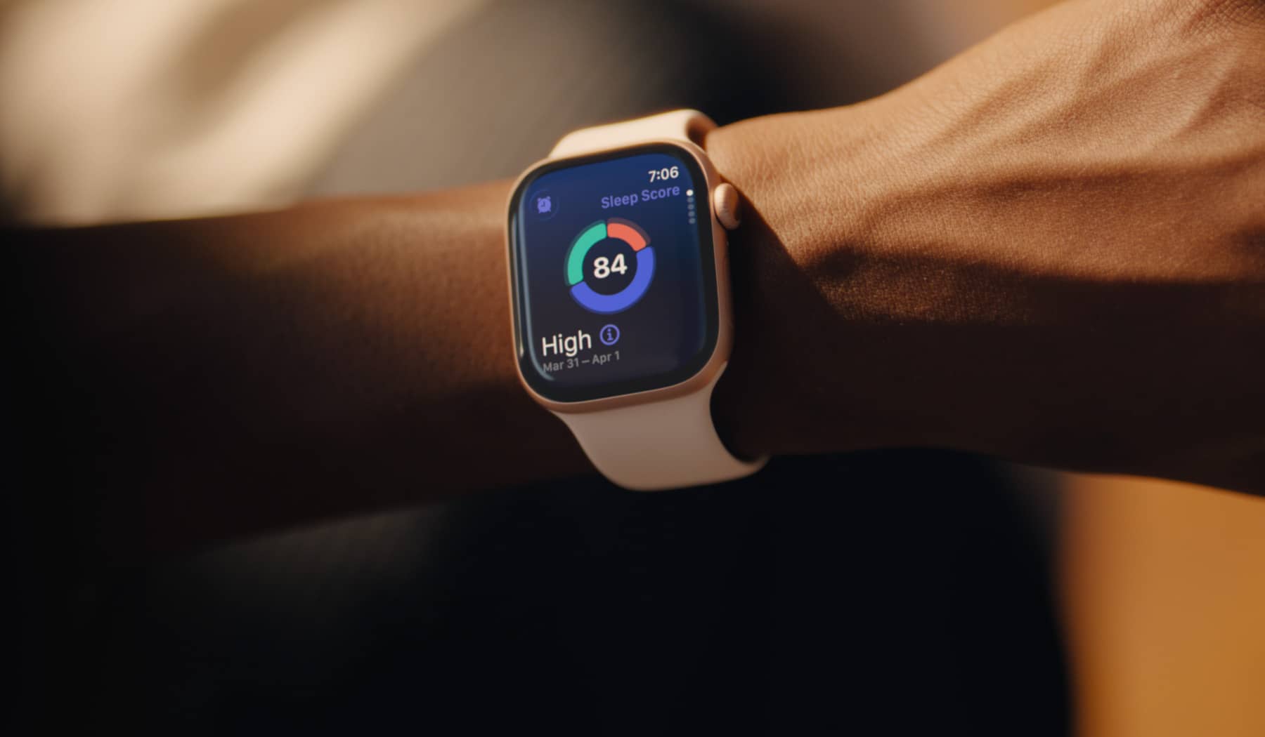 A person viewing sleep score on Apple Watch Series 11